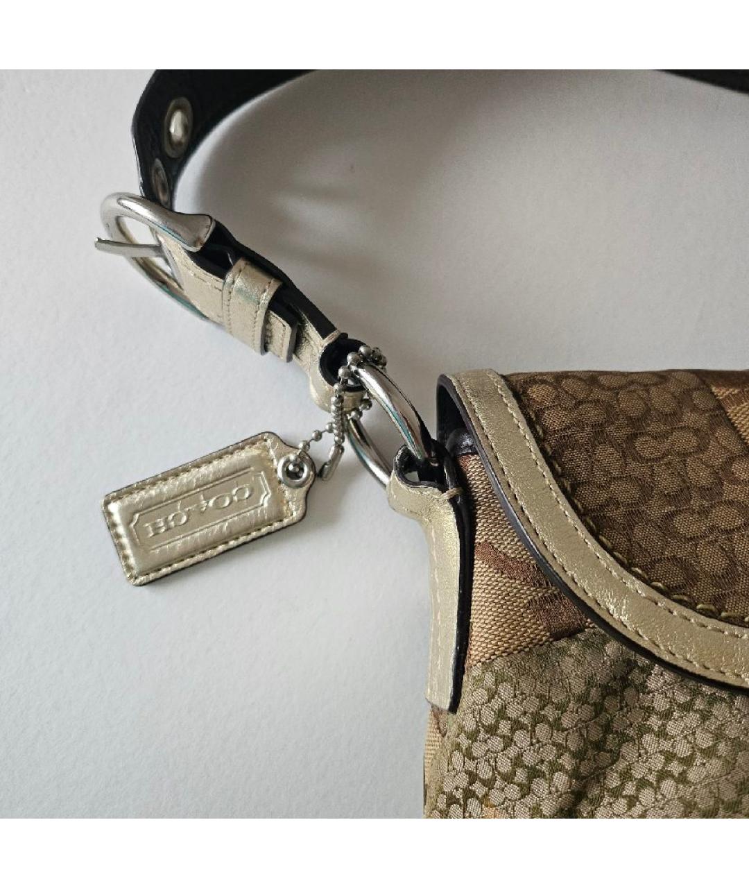 COACH Коричневая тканевая сумка через плечо, фото 8