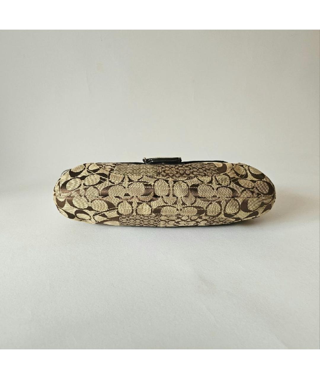 COACH Коричневая тканевая сумка через плечо, фото 5