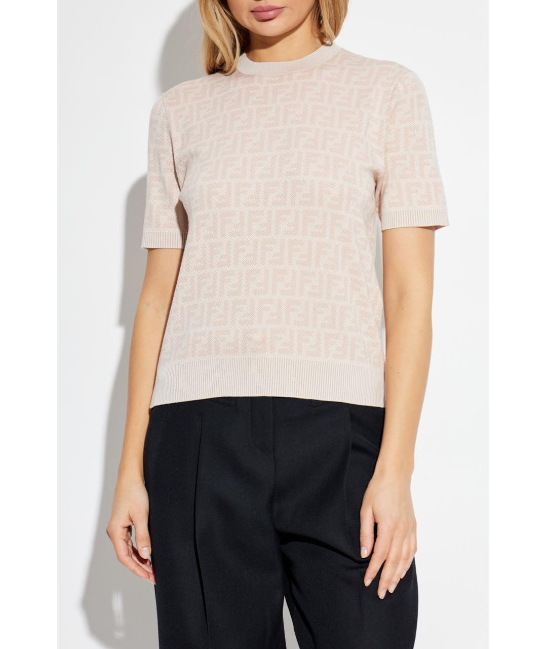 FENDI Розовый шерстяной джемпер / свитер, фото 2