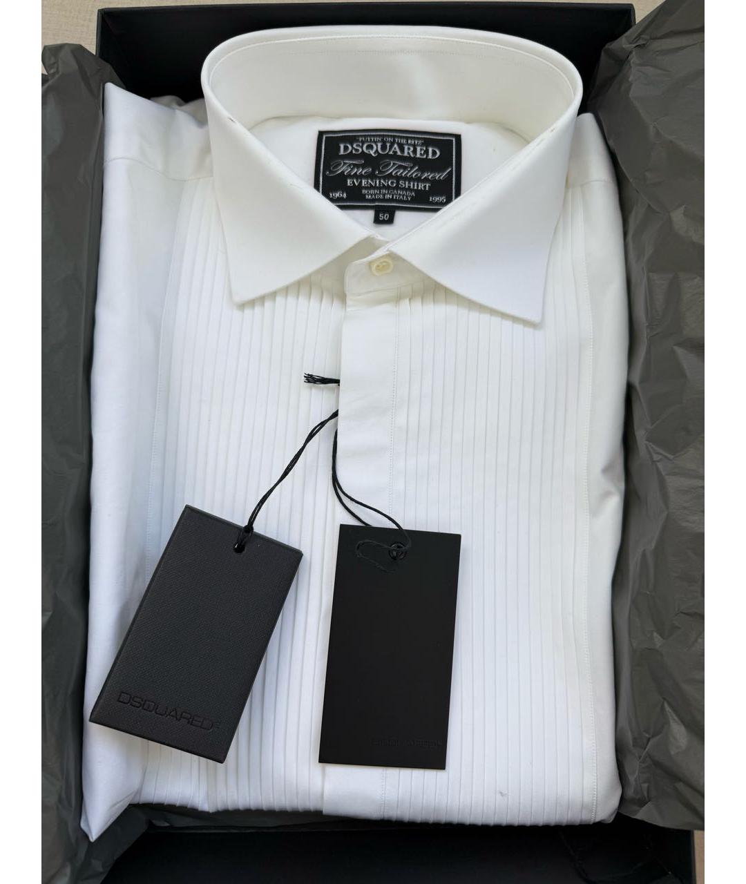 DSQUARED2 Белая хлопковая классическая рубашка, фото 6