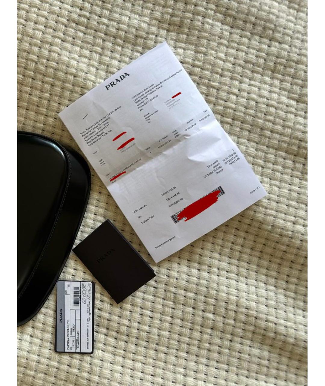 PRADA Черная кожаная сумка с короткими ручками, фото 7