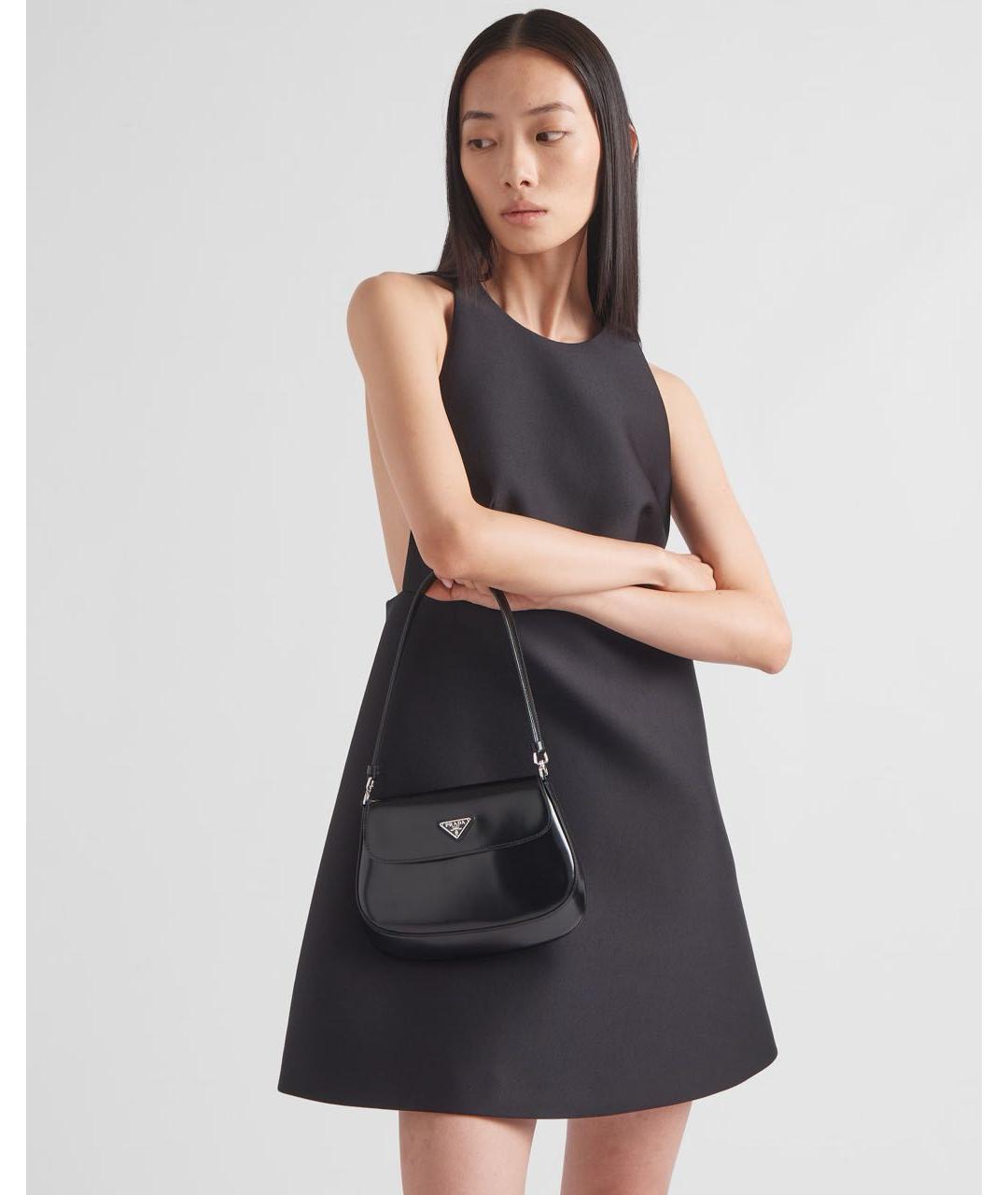 PRADA Черная кожаная сумка с короткими ручками, фото 8