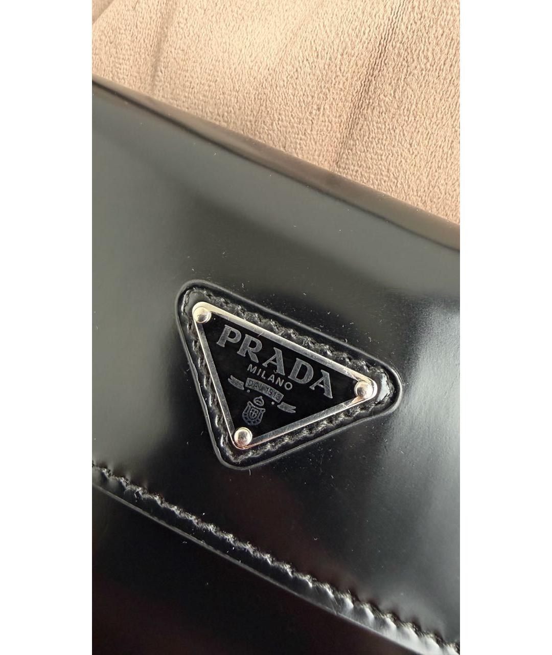 PRADA Черная кожаная сумка с короткими ручками, фото 3