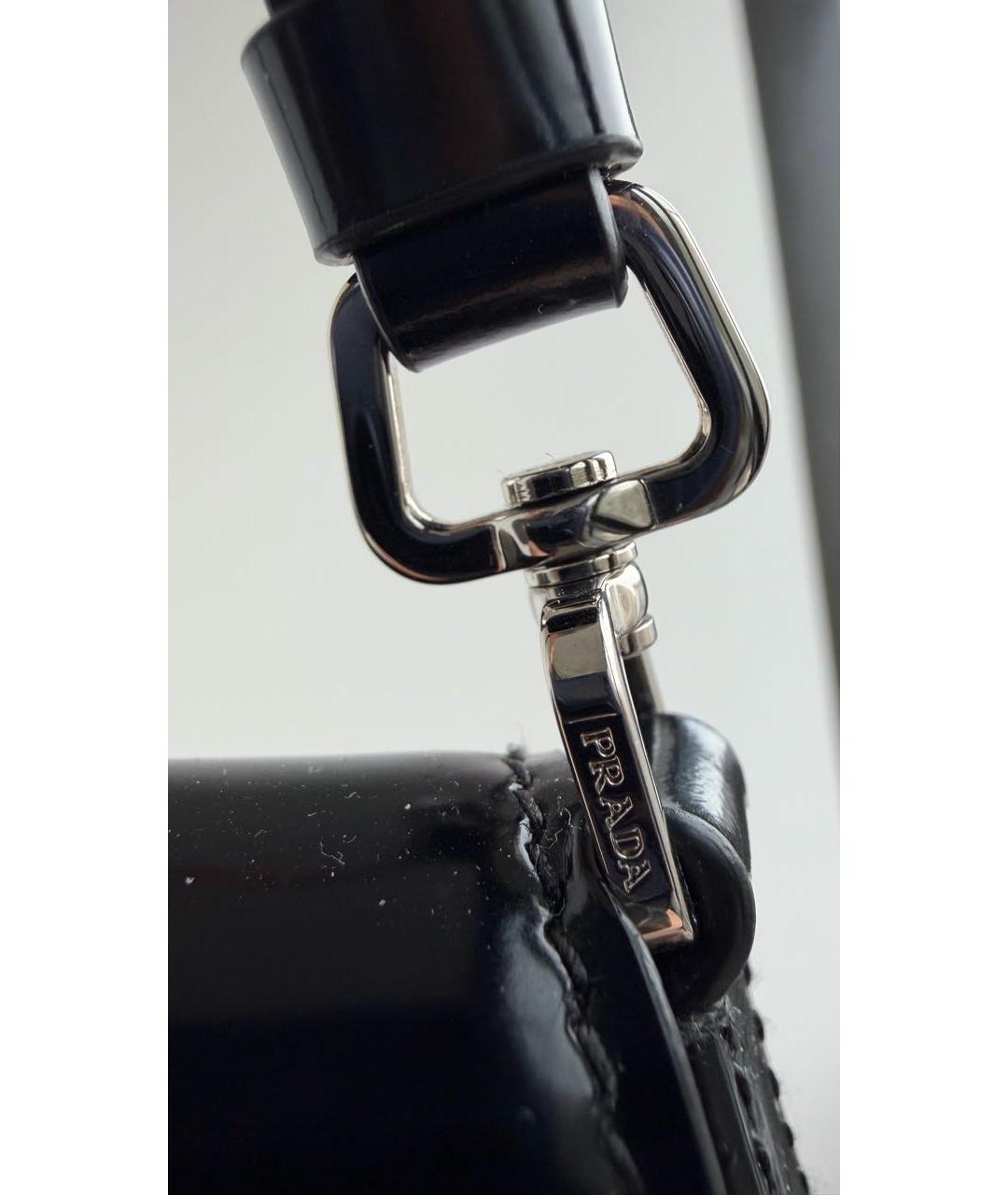 PRADA Черная кожаная сумка с короткими ручками, фото 6