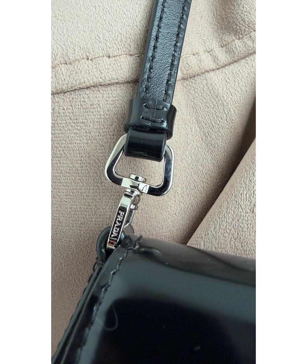 PRADA Черная кожаная сумка с короткими ручками, фото 5