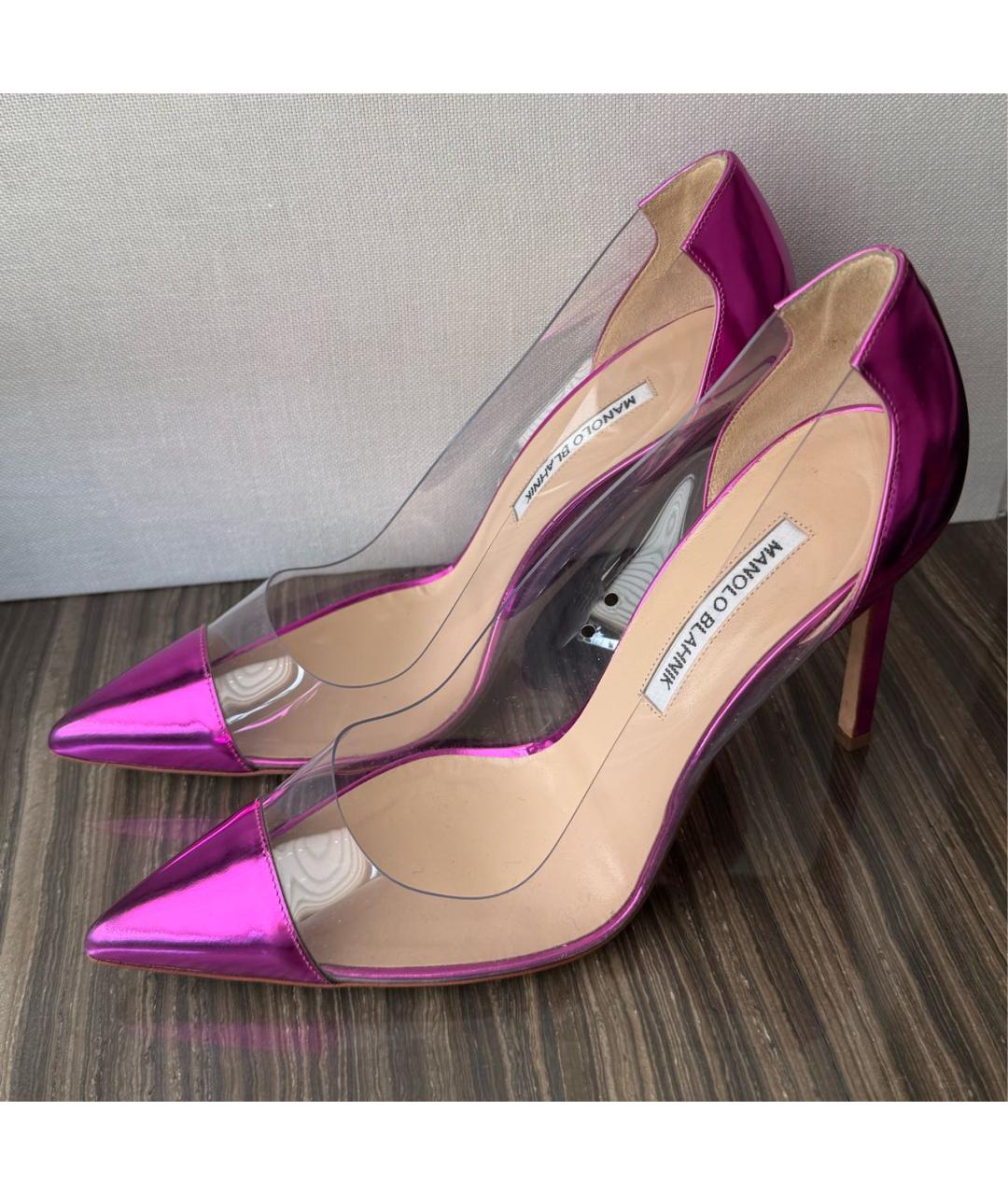 MANOLO BLAHNIK Фуксия туфли из лакированной кожи, фото 7