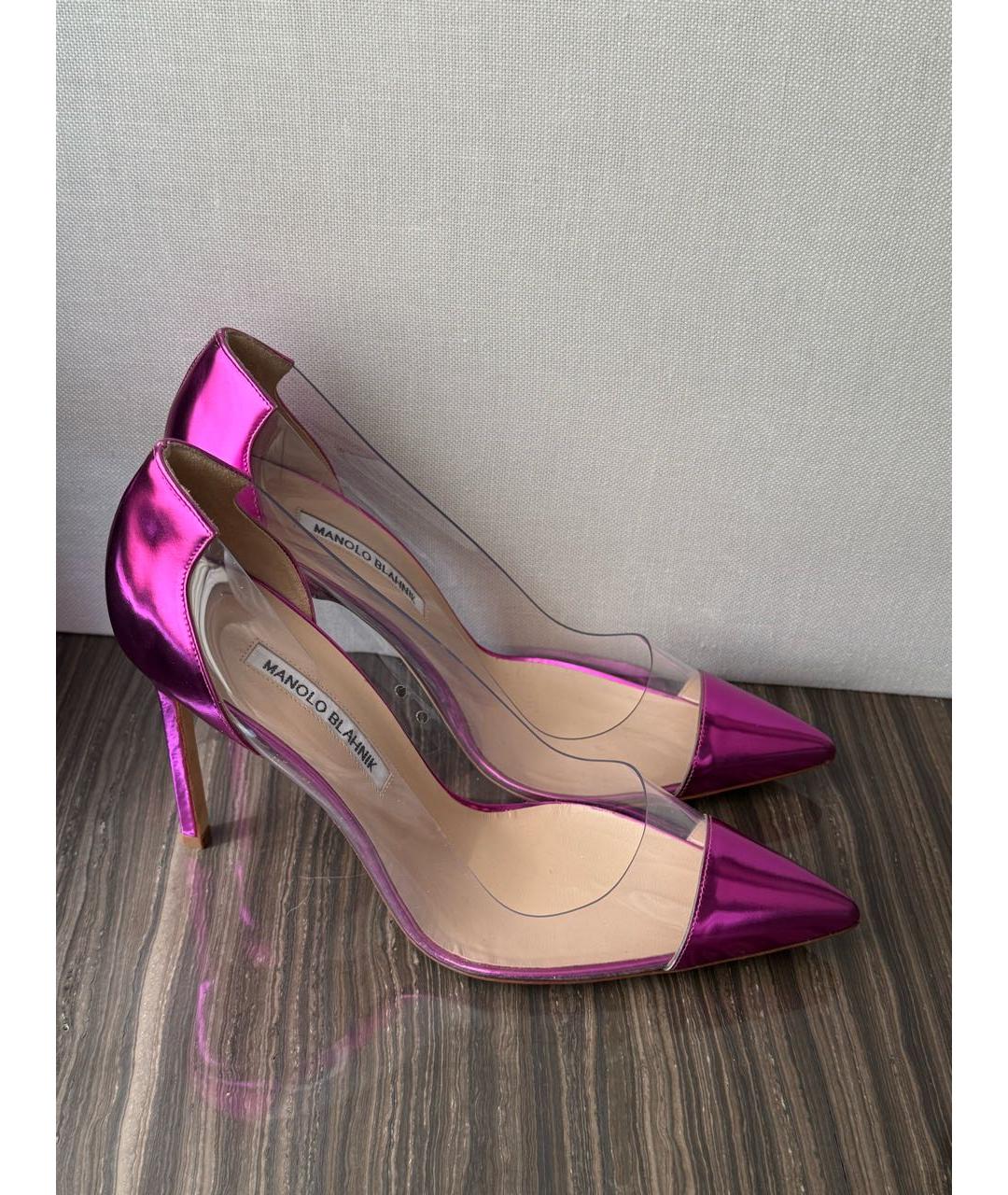 MANOLO BLAHNIK Фуксия туфли из лакированной кожи, фото 8