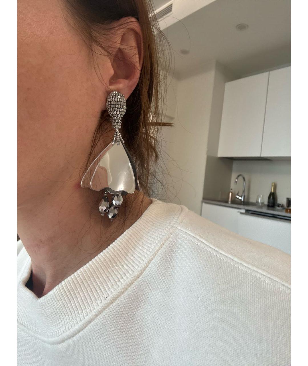 OSCAR DE LA RENTA Серебряные пластиковые клипсы, фото 4