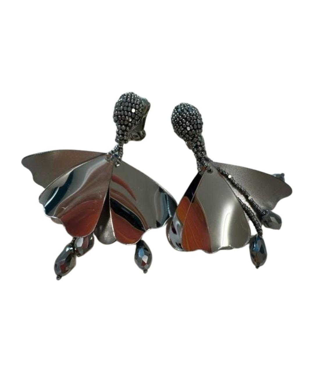 OSCAR DE LA RENTA Серебряные пластиковые клипсы, фото 1