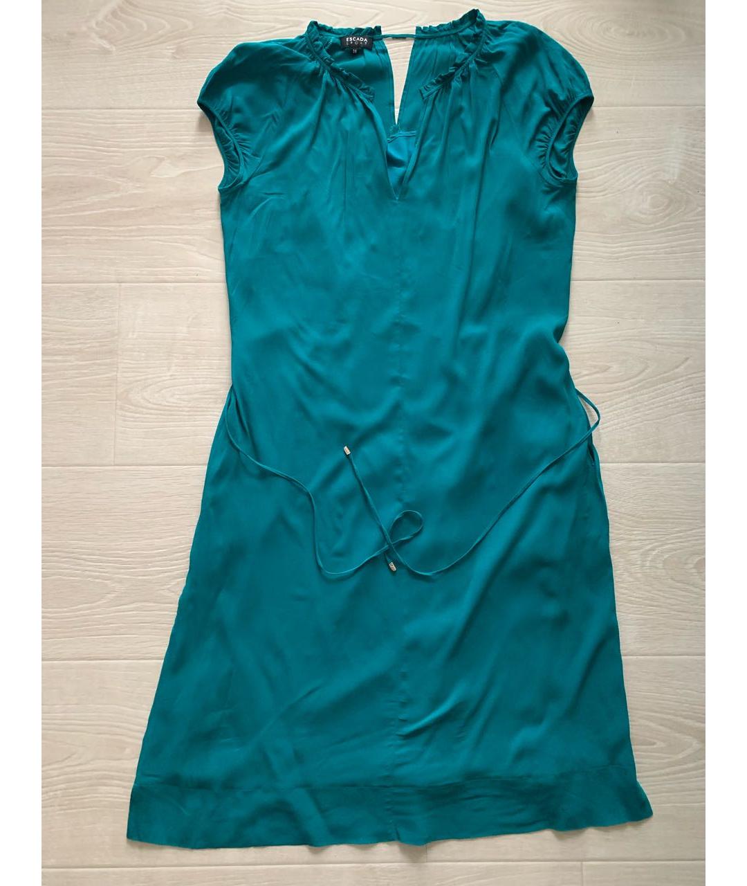ESCADA Зеленые вискозное повседневное платье, фото 8