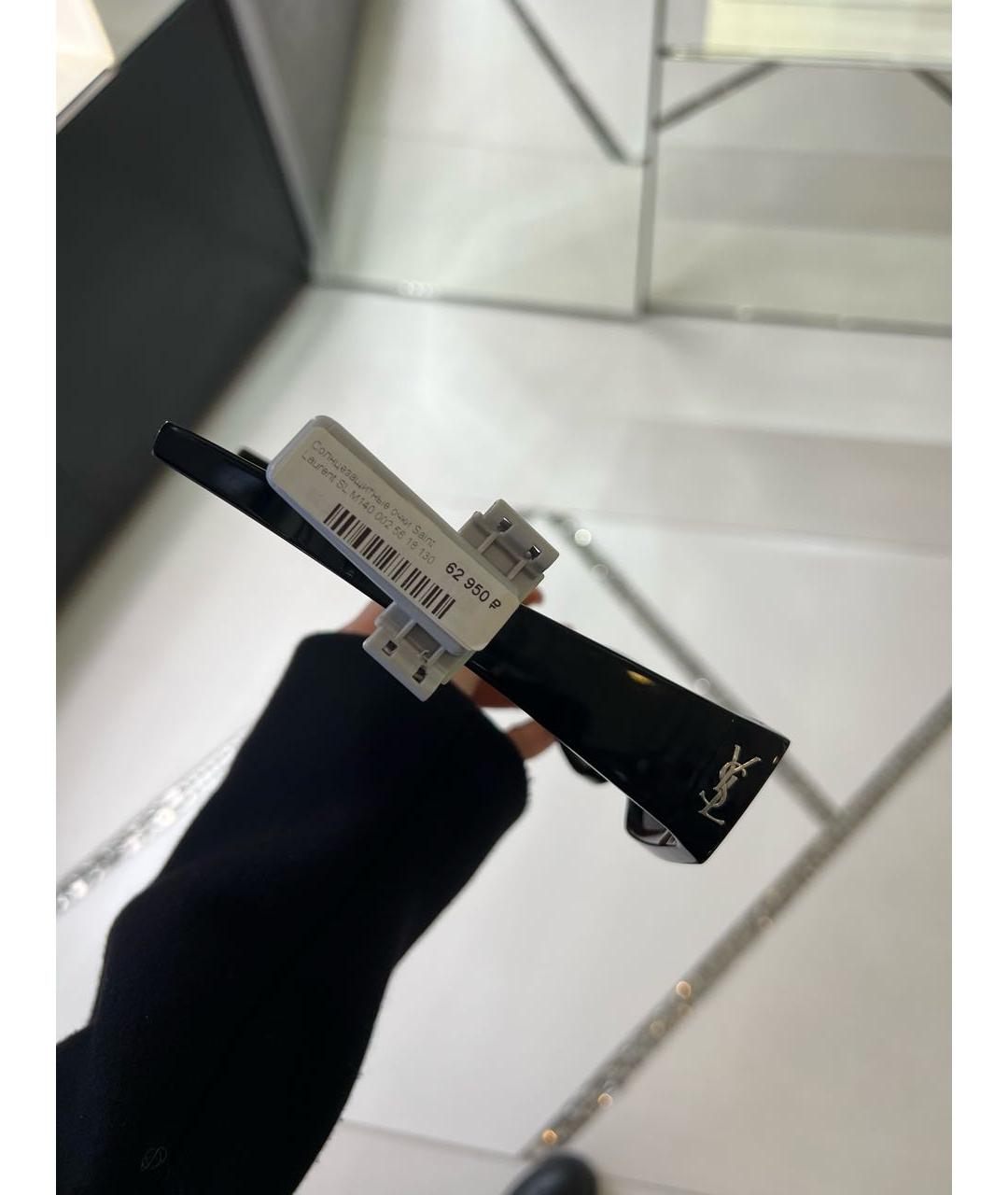 SAINT LAURENT Черные пластиковые солнцезащитные очки, фото 4