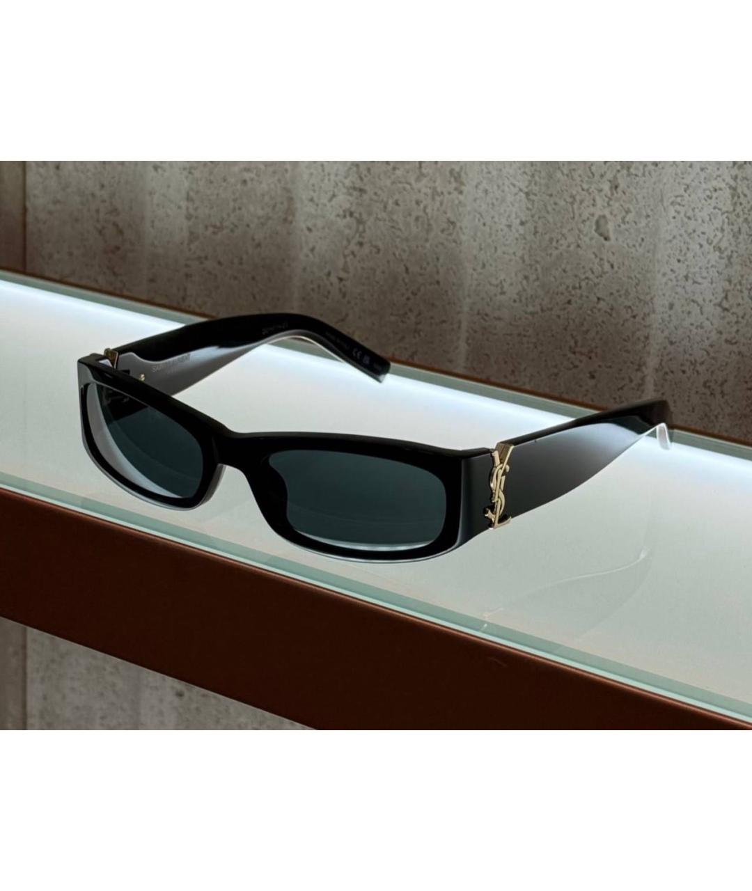 SAINT LAURENT Черные пластиковые солнцезащитные очки, фото 6