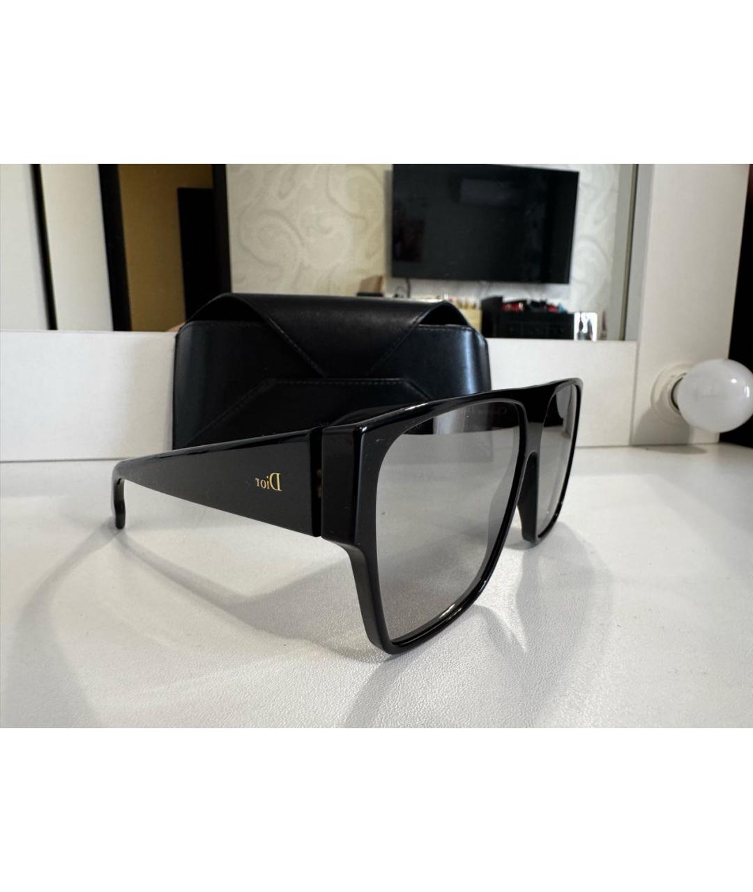 CHRISTIAN DIOR Черные пластиковые солнцезащитные очки, фото 2