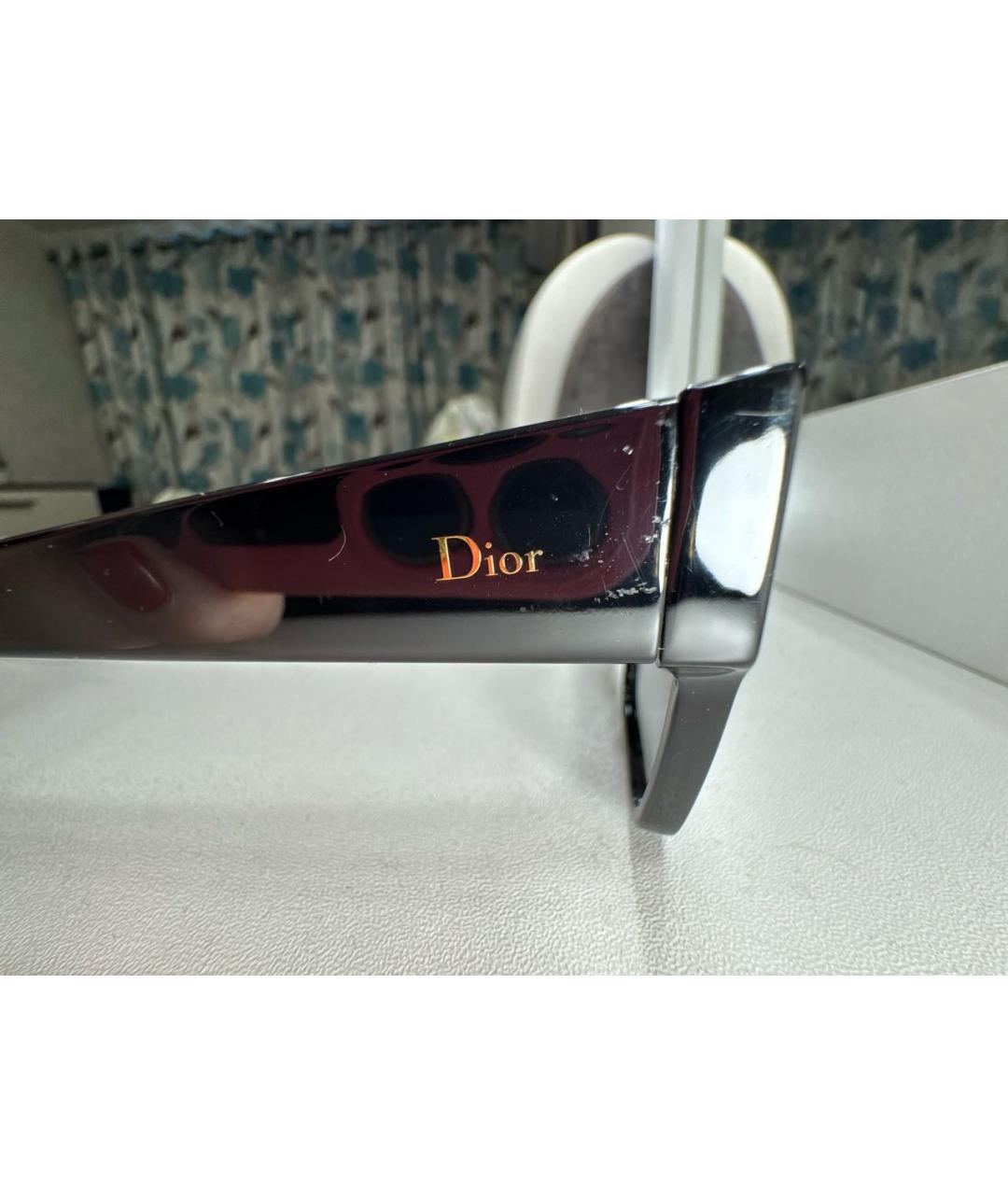 CHRISTIAN DIOR Черные пластиковые солнцезащитные очки, фото 5