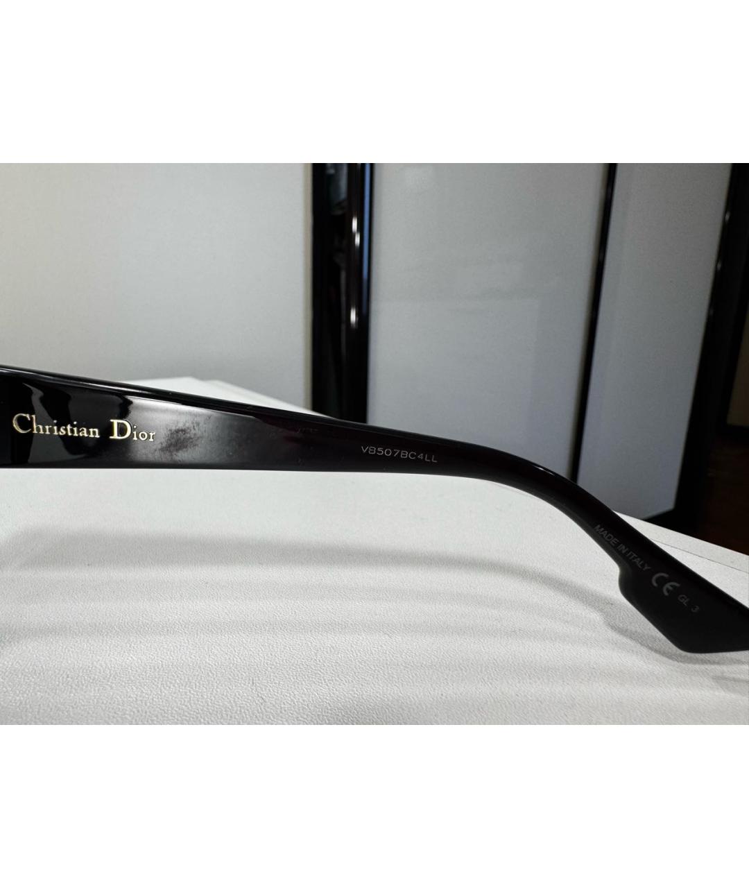 CHRISTIAN DIOR Черные пластиковые солнцезащитные очки, фото 6