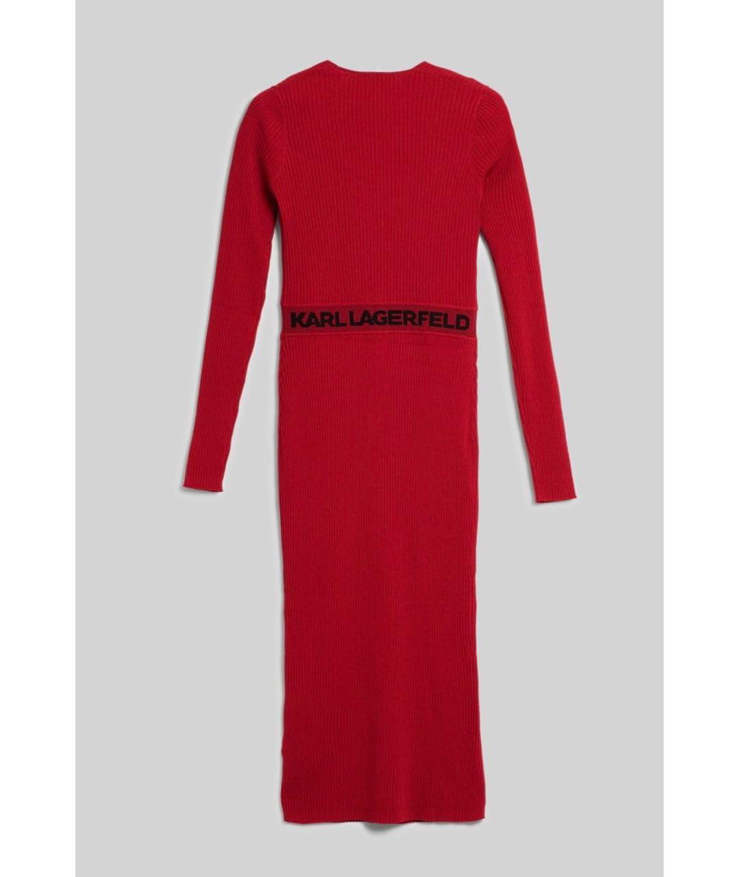 KARL LAGERFELD Красное вискозное повседневное платье, фото 2
