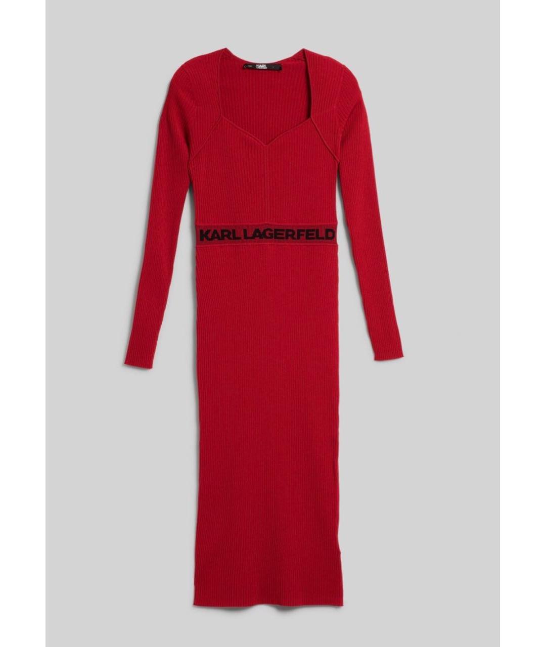 KARL LAGERFELD Красное вискозное повседневное платье, фото 9