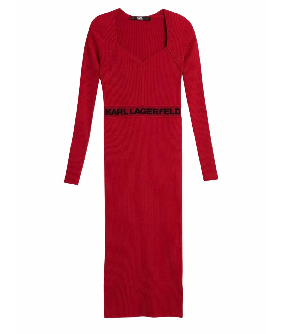 KARL LAGERFELD Красное вискозное повседневное платье, фото 1