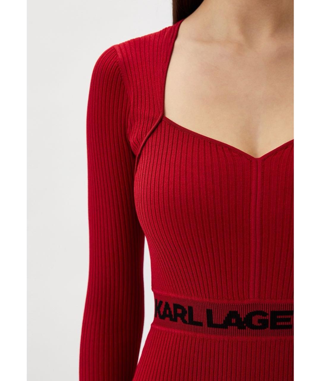 KARL LAGERFELD Красное вискозное повседневное платье, фото 8