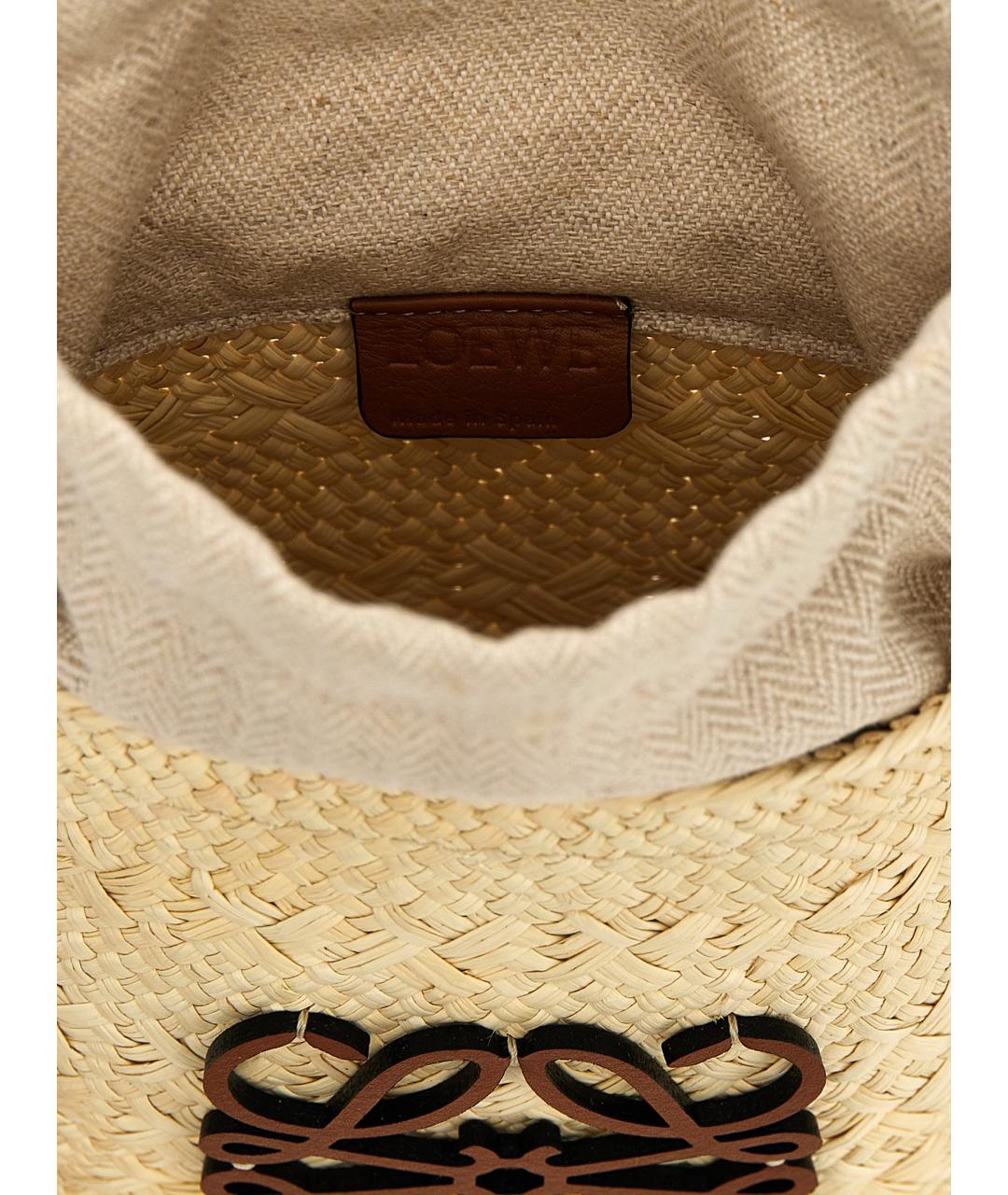 LOEWE Бежевая хлопковая сумка через плечо, фото 4