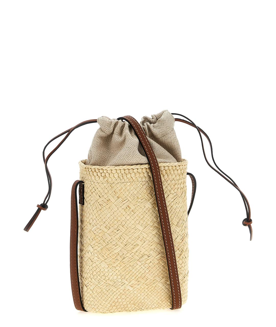 LOEWE Бежевая хлопковая сумка через плечо, фото 2