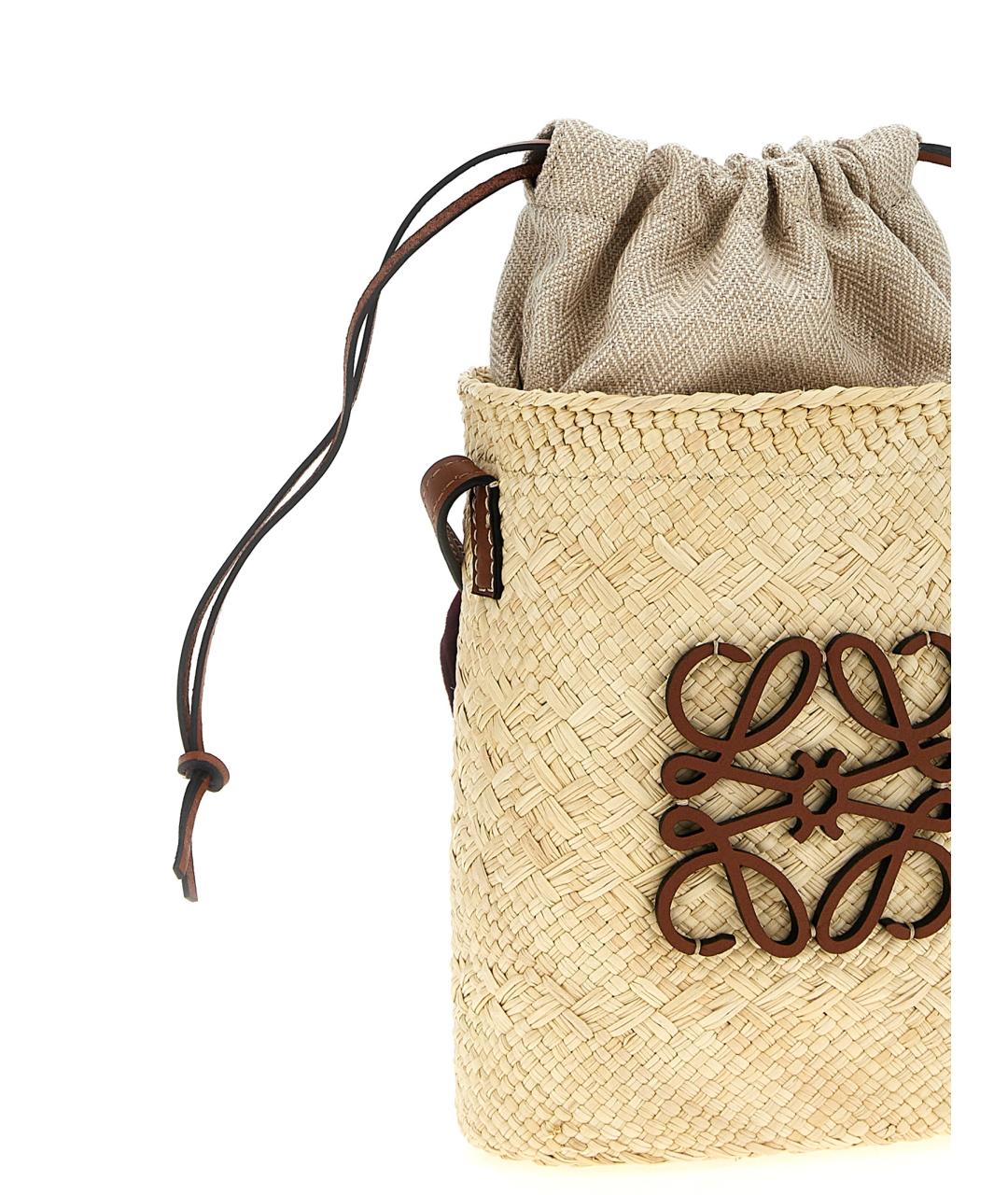 LOEWE Бежевая хлопковая сумка через плечо, фото 3