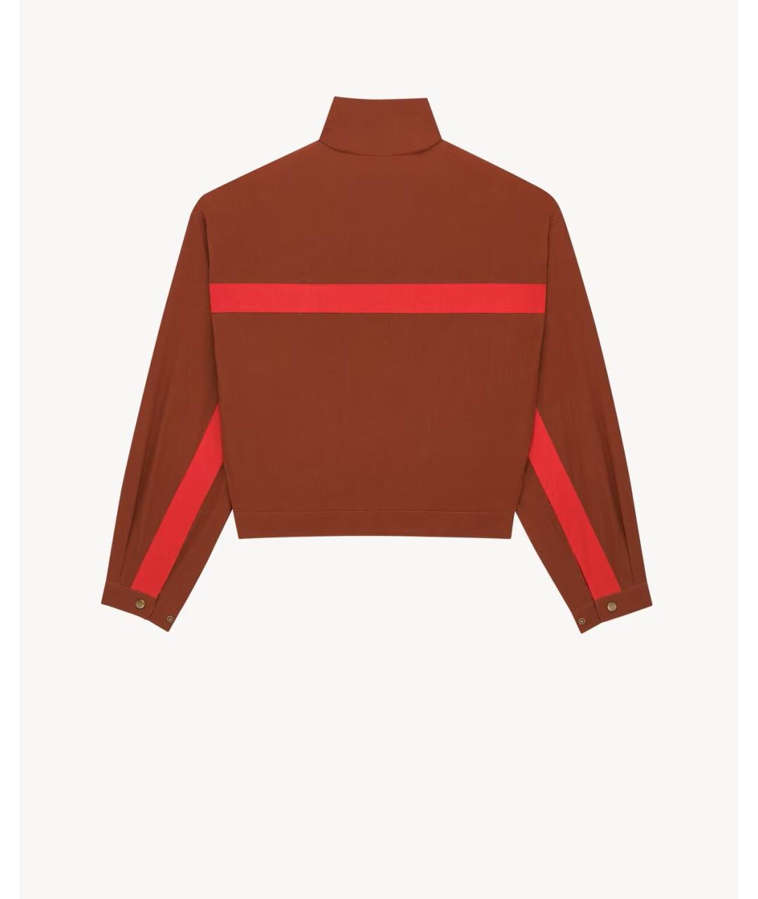 SAINT LAURENT Бордовая хлопковая куртка, фото 2