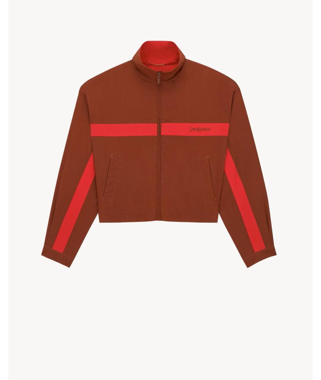 SAINT LAURENT Бордовая хлопковая куртка, фото 5