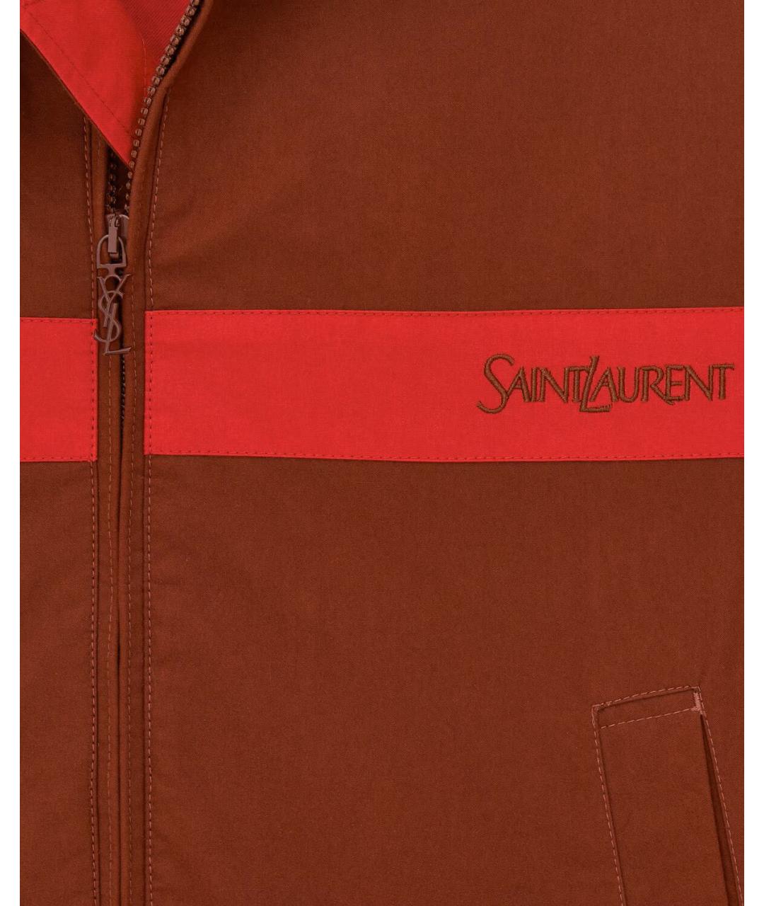 SAINT LAURENT Бордовая хлопковая куртка, фото 3