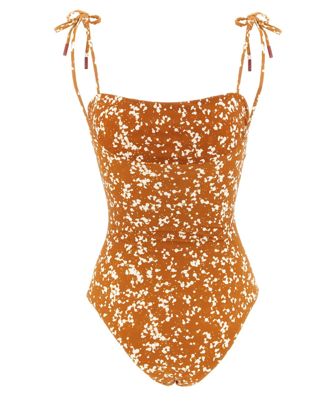 KITON Горчичный полиамидовый купальник, фото 1