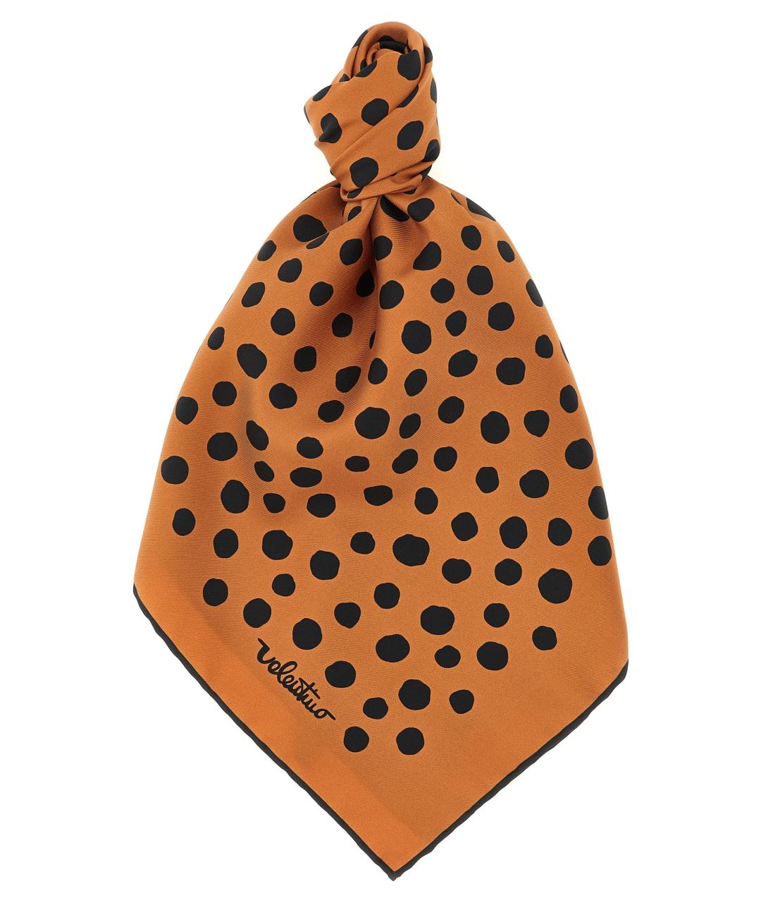 VALENTINO Оранжевый шелковый шарф, фото 1