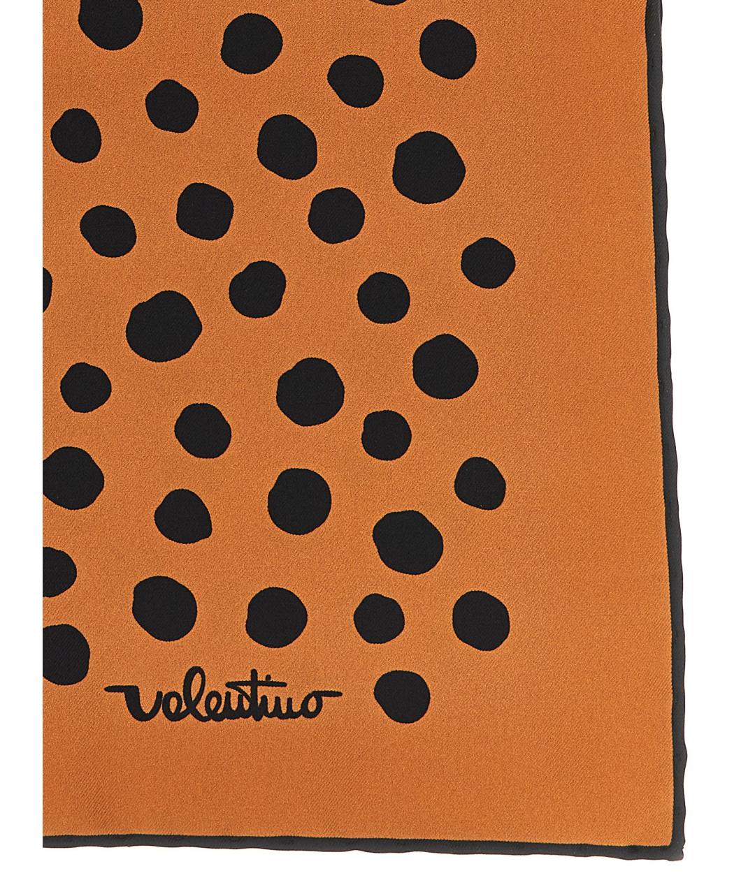 VALENTINO Оранжевый шелковый шарф, фото 3