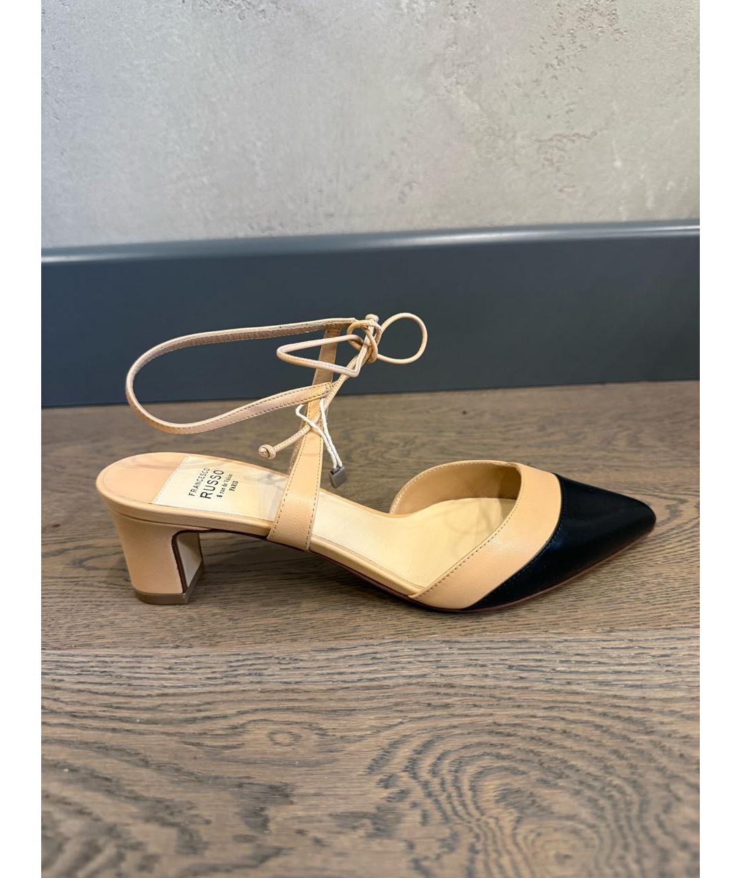 FRANCESCO RUSSO Бежевые кожаные туфли, фото 6