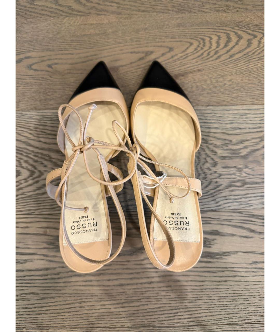 FRANCESCO RUSSO Бежевые кожаные туфли, фото 3