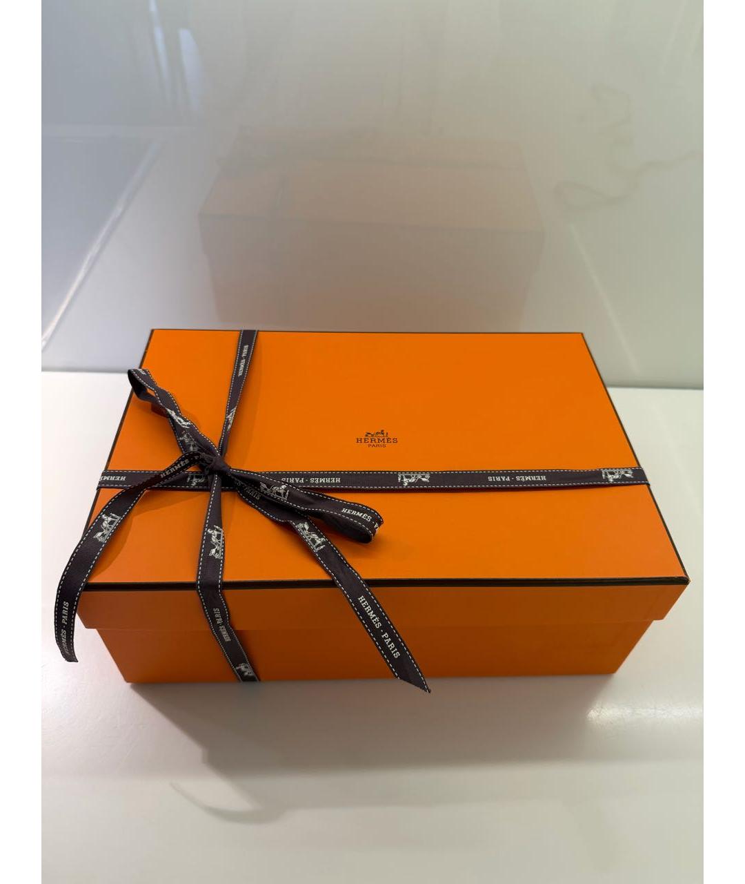 HERMES Белые кожаные шлепанцы, фото 7