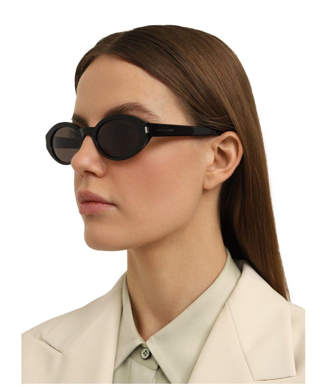 SAINT LAURENT Черные пластиковые солнцезащитные очки, фото 2