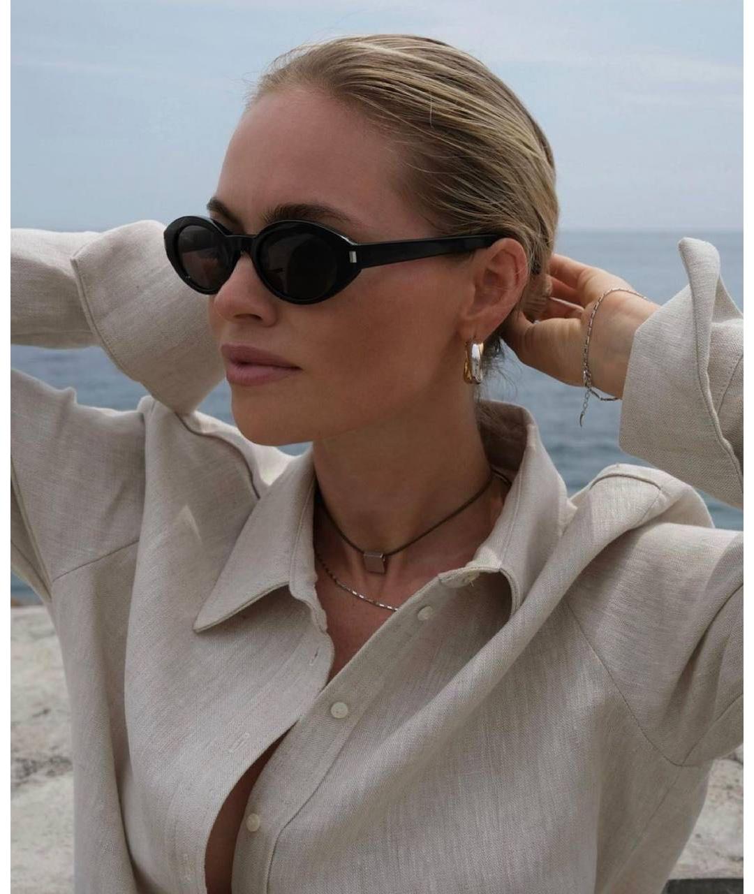 SAINT LAURENT Черные пластиковые солнцезащитные очки, фото 3