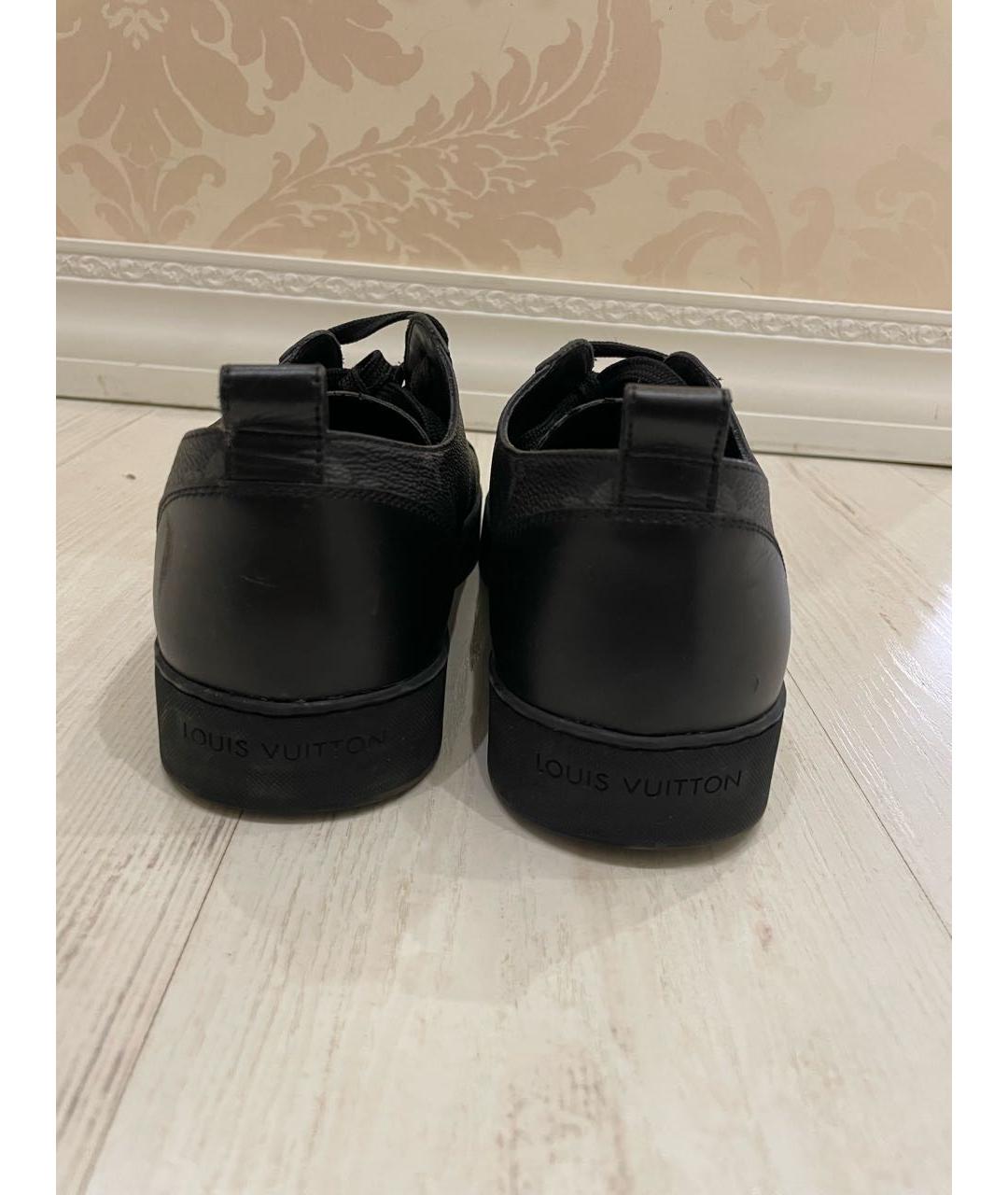 LOUIS VUITTON Черные кожаные низкие кроссовки / кеды, фото 4