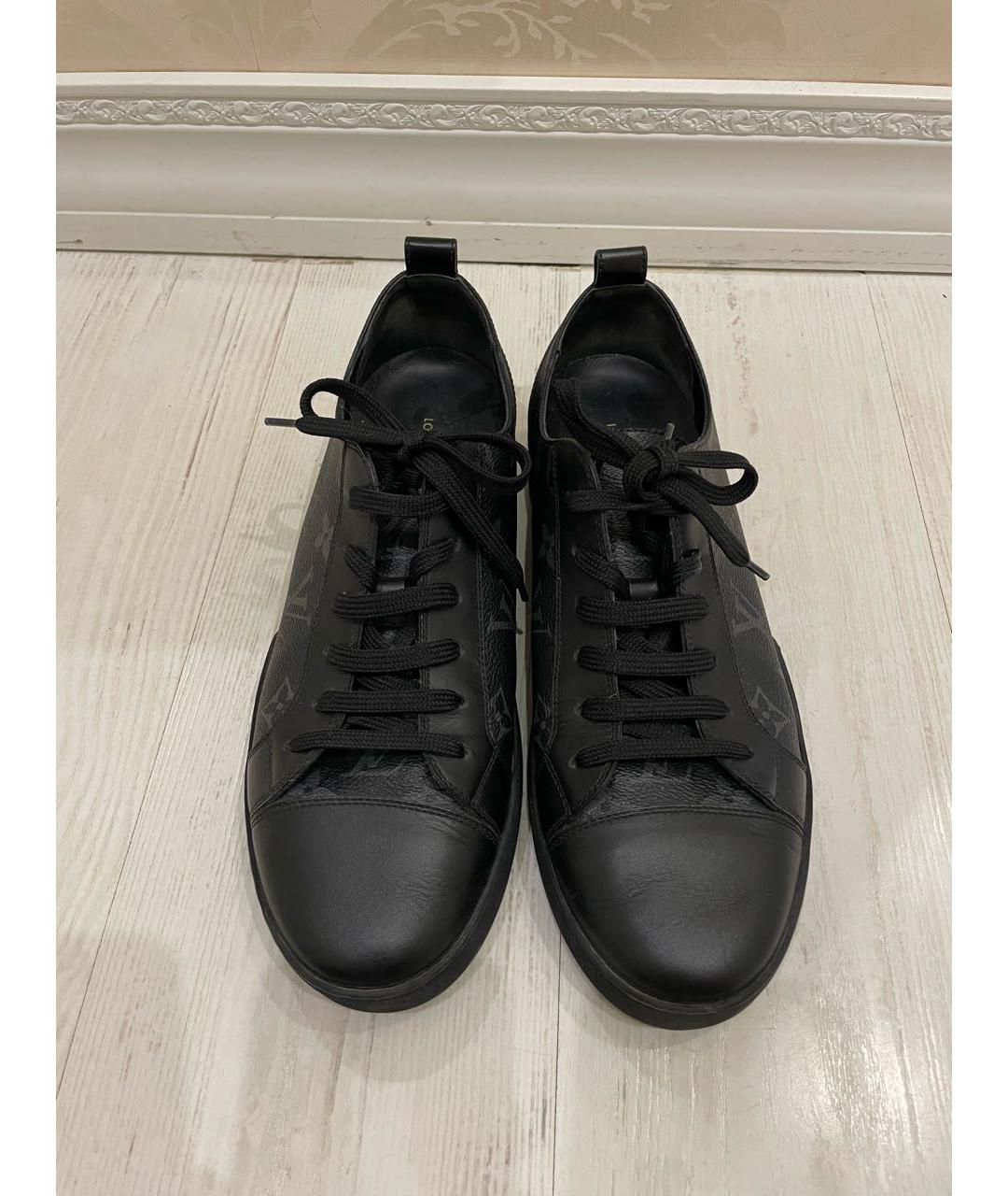 LOUIS VUITTON Черные кожаные низкие кроссовки / кеды, фото 2