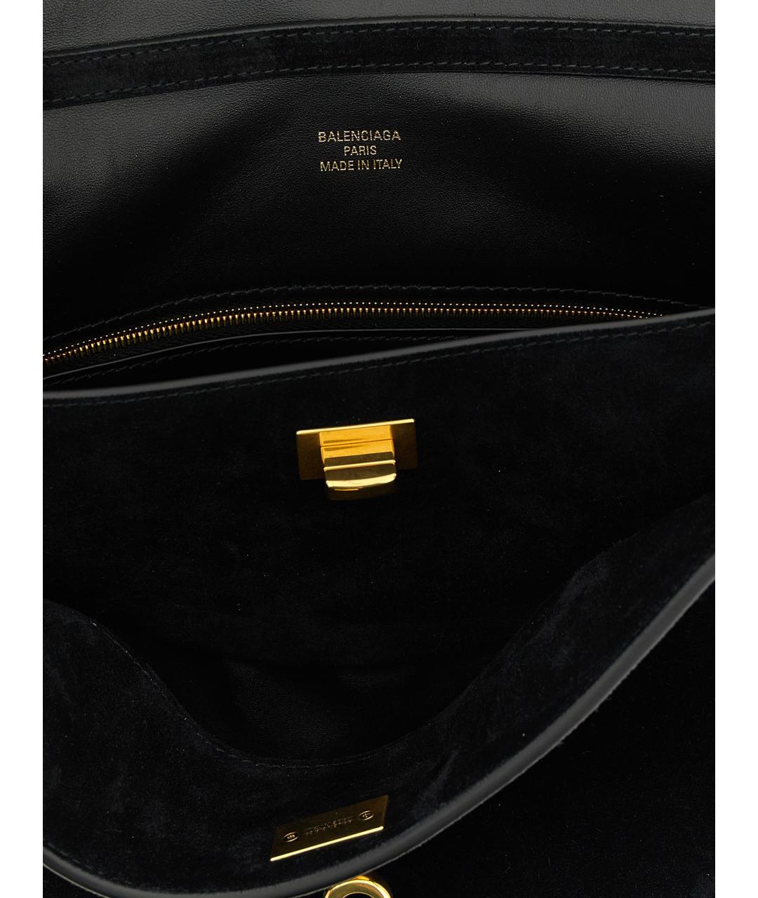 BALENCIAGA Черная замшевая сумка тоут, фото 4