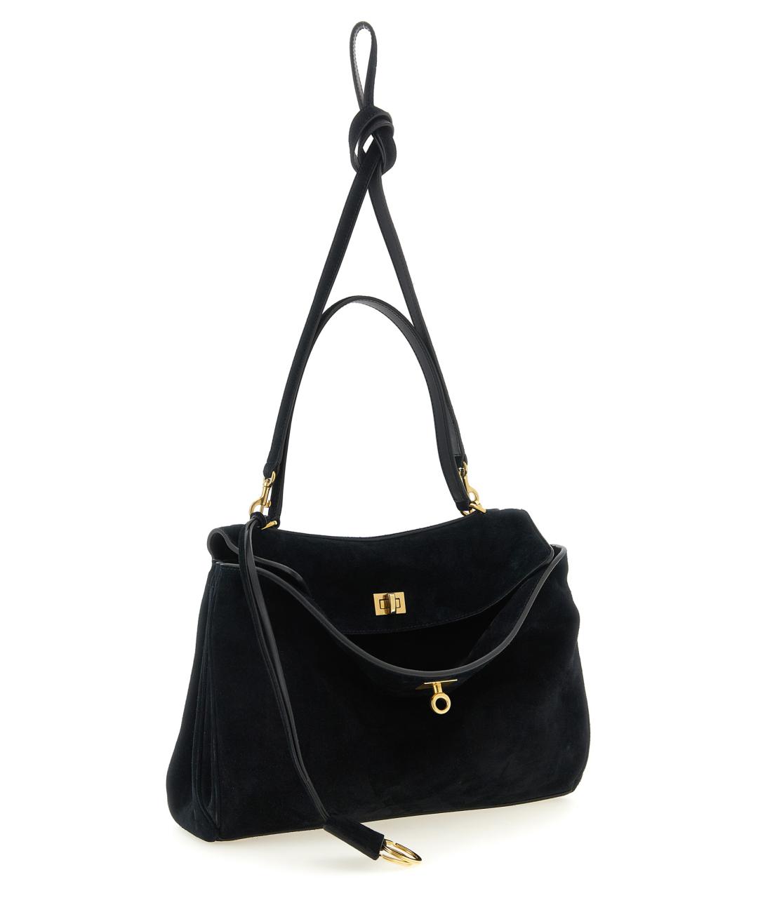 BALENCIAGA Черная замшевая сумка тоут, фото 3