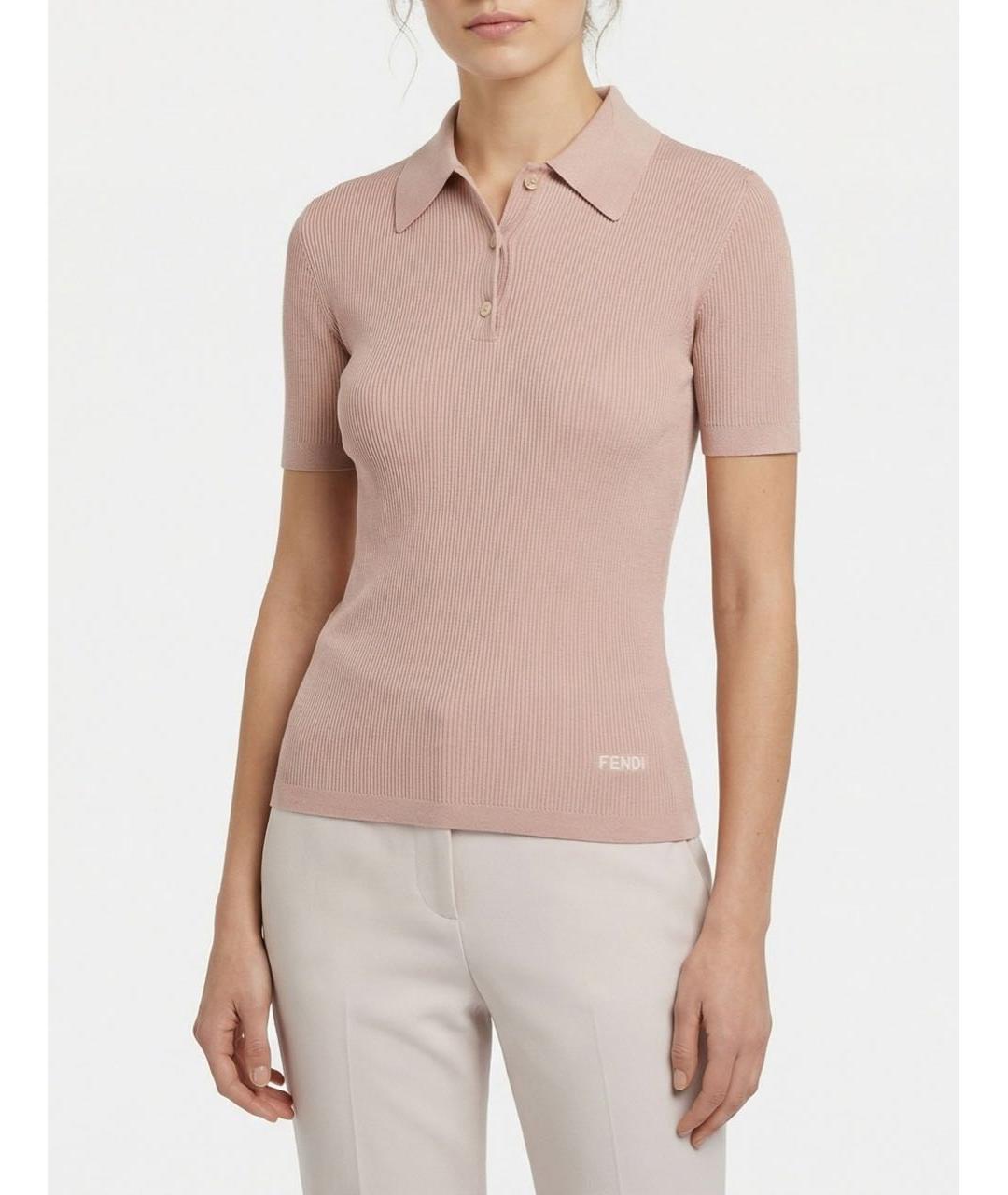 FENDI Розовый шерстяной джемпер / свитер, фото 6