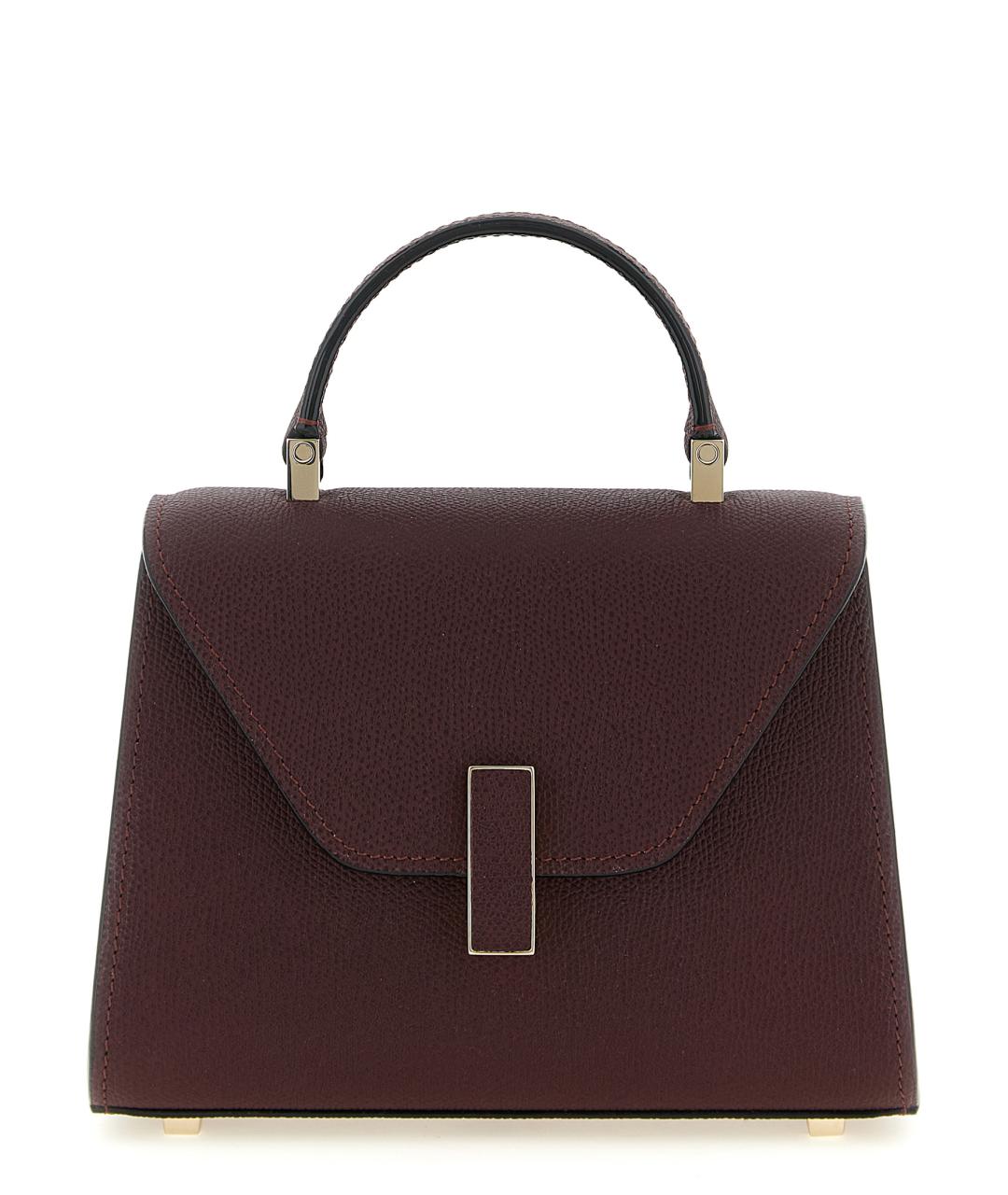 VALEXTRA Бордовая кожаная сумка через плечо, фото 1