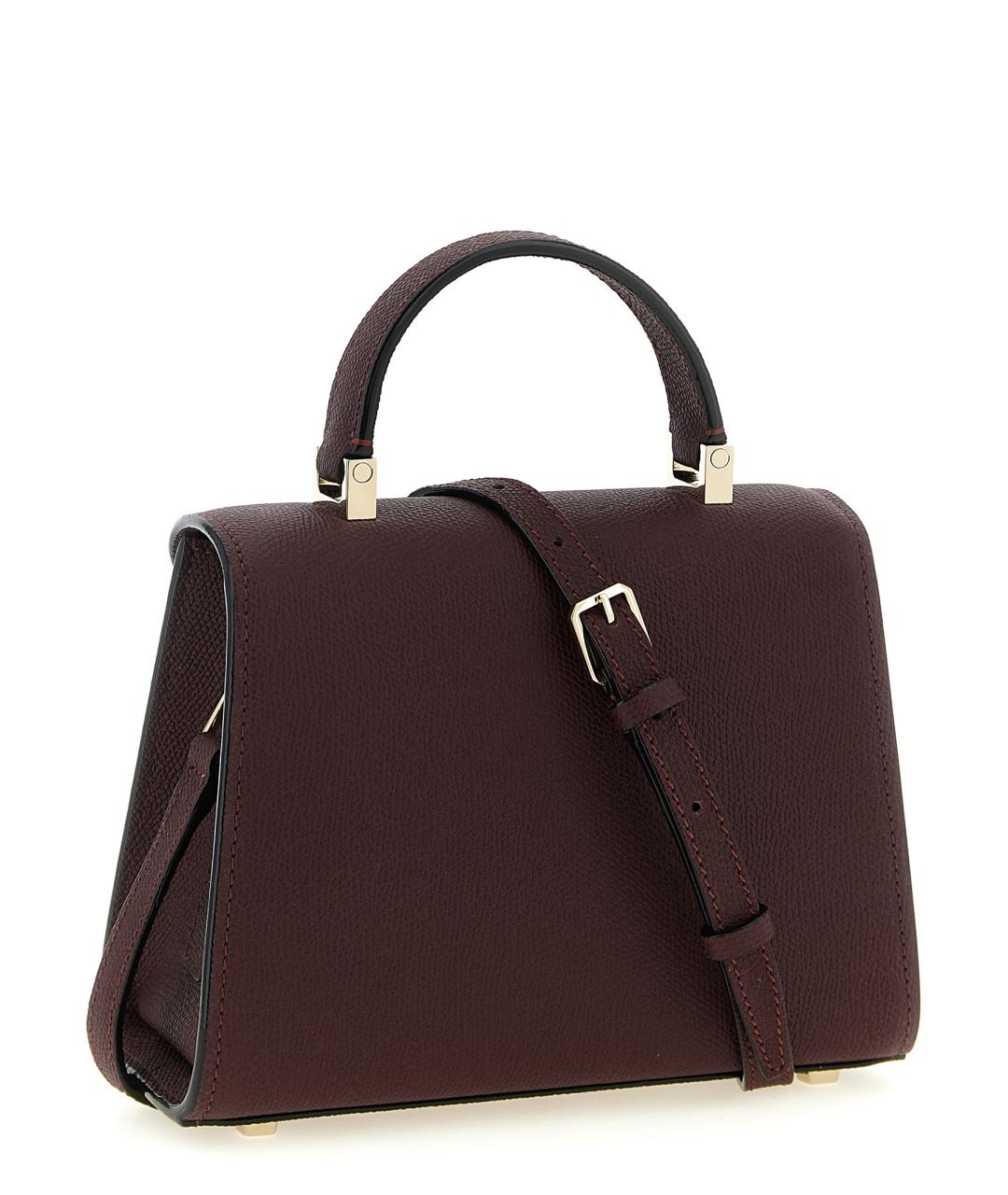 VALEXTRA Бордовая кожаная сумка через плечо, фото 2