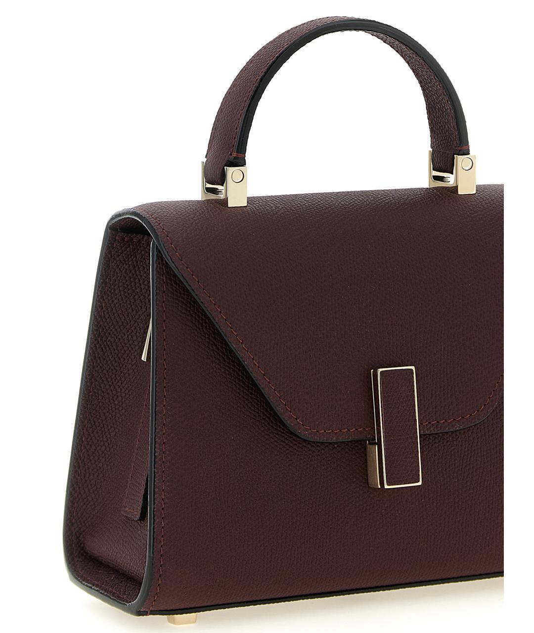 VALEXTRA Бордовая кожаная сумка через плечо, фото 3