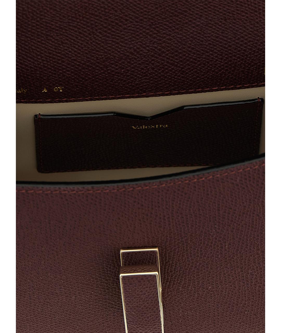 VALEXTRA Бордовая кожаная сумка через плечо, фото 4
