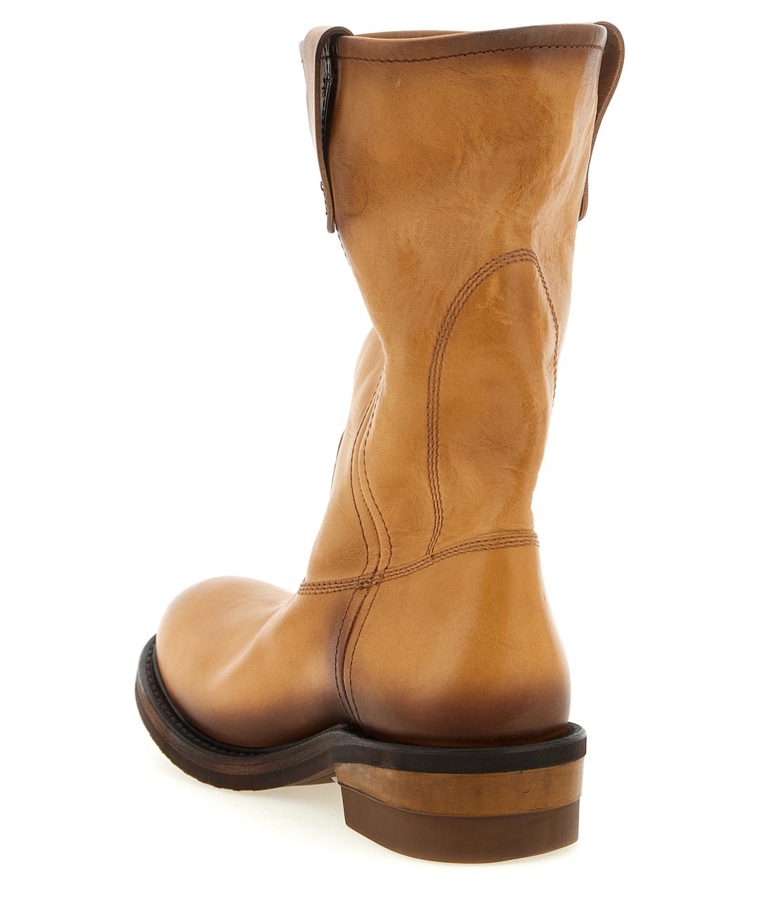 MIU MIU Бежевые кожаные ботинки, фото 3