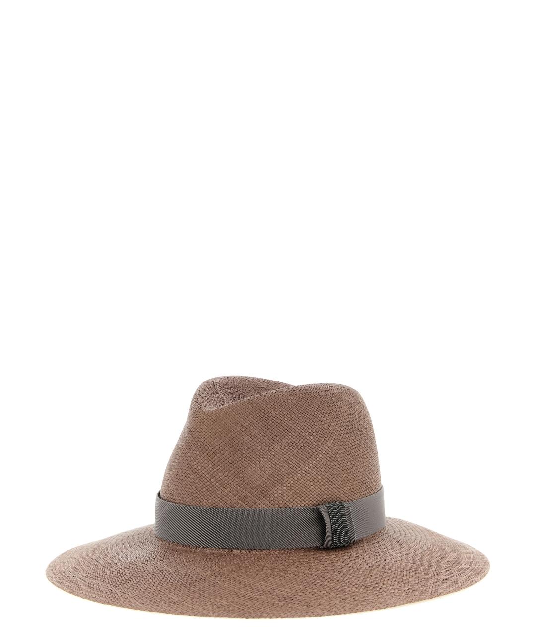 BRUNELLO CUCINELLI Коричневая соломенная шляпа, фото 2