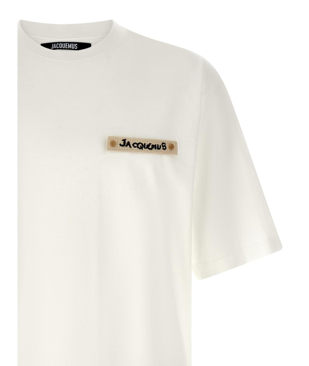 JACQUEMUS Белая хлопковая футболка, фото 3
