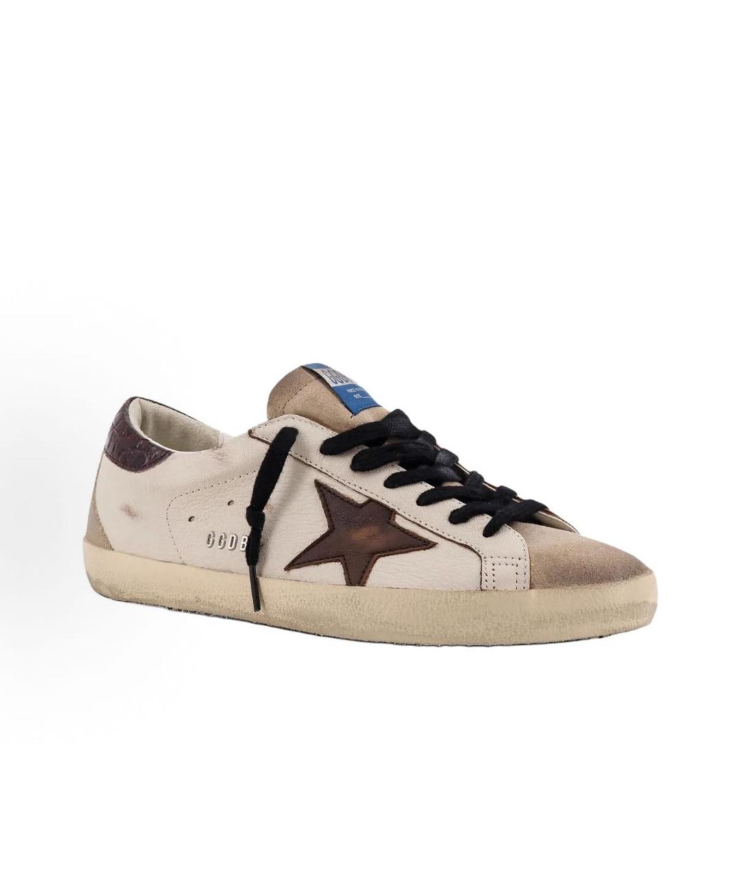 GOLDEN GOOSE DELUXE BRAND Бежевые кожаные кеды, фото 4